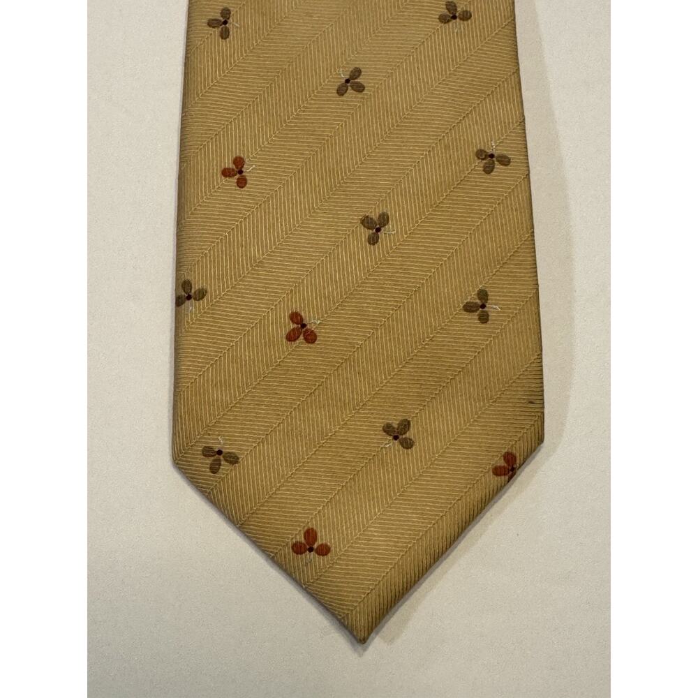 Brioni Tie Men Cashmere Wool Silk Tie 3.5x62" Brown Geometry Floral Neat Necktie